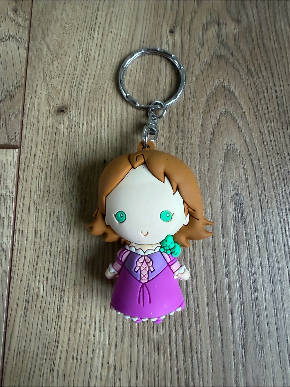 Disney Rapunzel Character Keychain Key Ring Purple Dress Figure